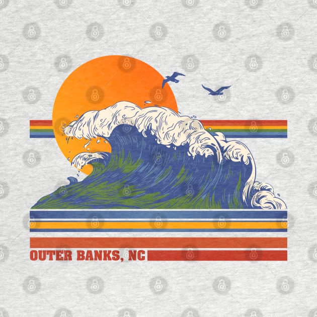 Retro Outer Banks NC 70s Style Tourist Souvenir by darklordpug